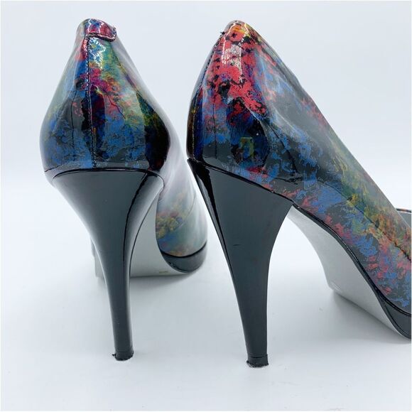 Jessica Simpson Retro Colorful Splatter Pattern Platform Stiletto Heels Sz 8 - Picture 9 of 14